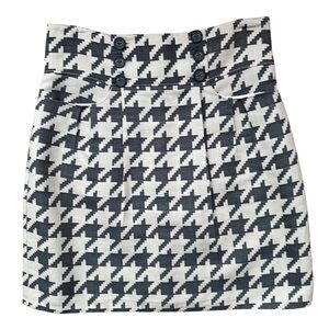 Stylish charcoal gray and ivory Houndstooth Skirt